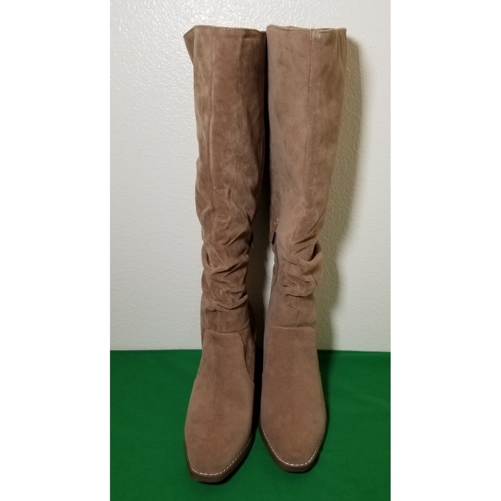Universal Thread Womens Sz 8.5 Knee High Taupe Dress Boots City Club Minimalist